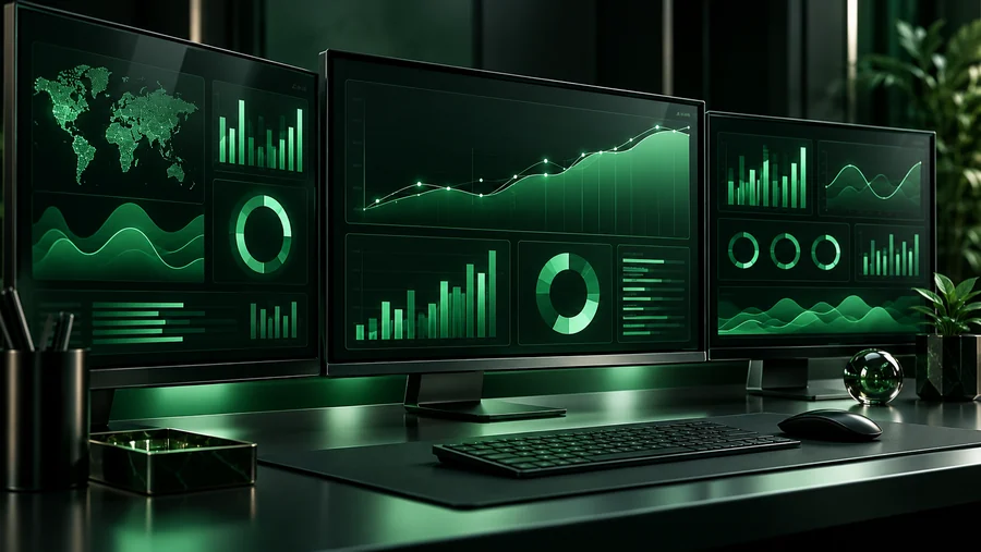 Connected campaign dashboards showing advertising performance